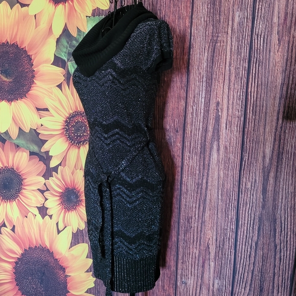 Derek Heart Black and Silver Sweater Dress - Picture 3 of 7